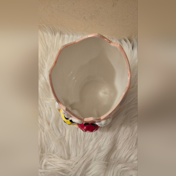Ceramic Bowl Planter Mars M&M Yellow & Red Pink Easter Egg Purple Dots FTD Candy - Picture 6 of 10